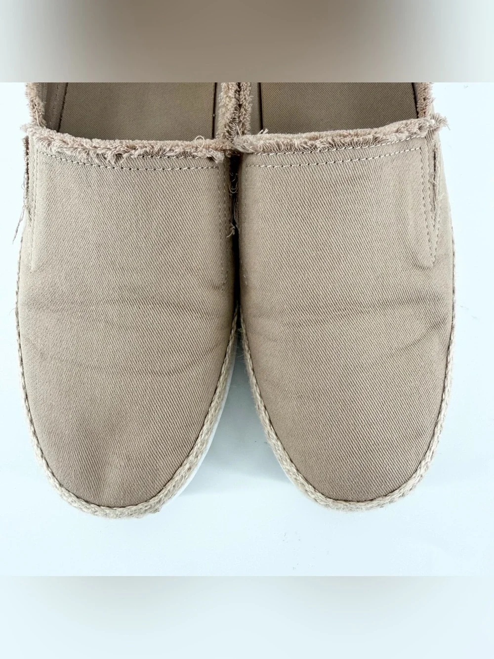 Skechers BOBS Sz 10 Flexpadrille Hi Be Rosey Tan Canvas Espadrille Slip On Shoes
